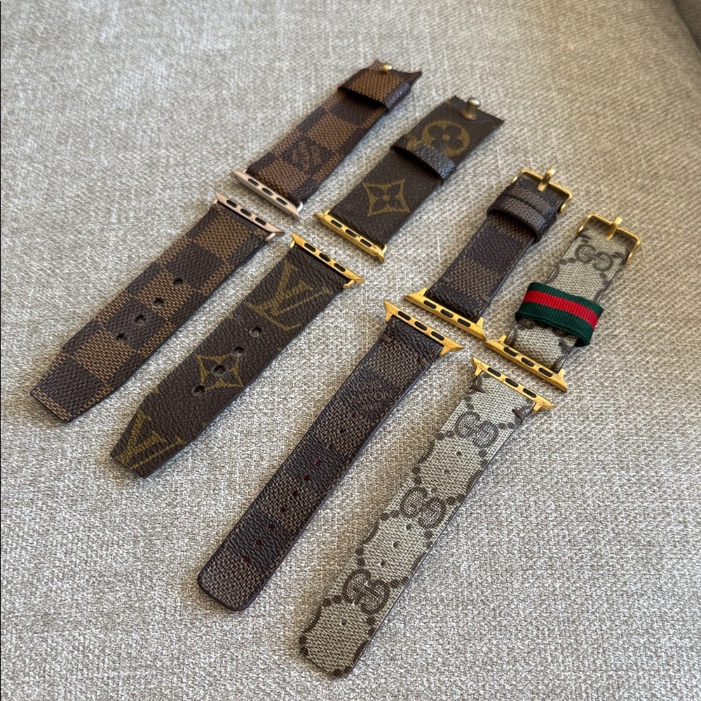 Designer Watch Bands Set in Brown and Beige